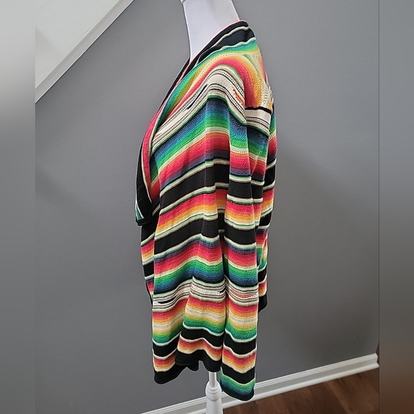 Ralph Lauren Southwestern Linen Blanket Striped Open Cardigan Size S Boho Hippie - Picture 2 of 4